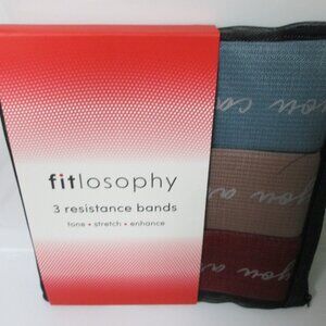 Fitlosophy 3 resistance bands TONE ,Stretch & Enhance Inspirational
